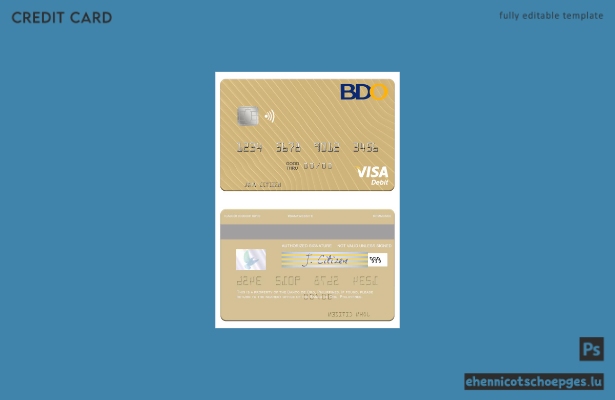 Mustervorschau der Banco de Oro Visa-Debitkarte der Philippinen